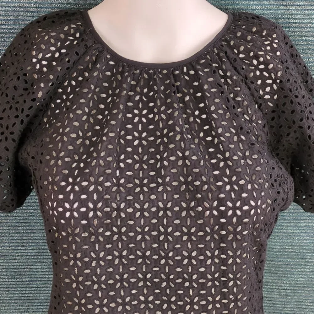 J. Crew Re-Imagined by J. Crew Eyelet Top, Puff Sleeves